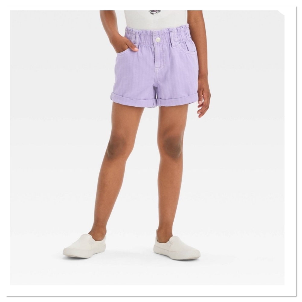 Girl’s Paperbag Waist Denim Jean Shorts Cat & Jack